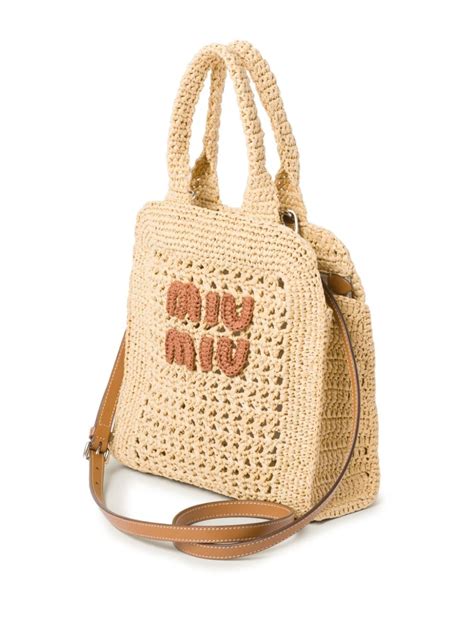 miu miu raffia bags|farfetch handbags miu.